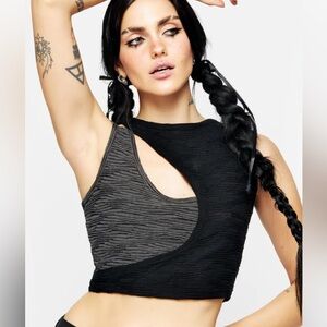 Disturbia Pulsar Cut Out Crop Tank Top- Size 8